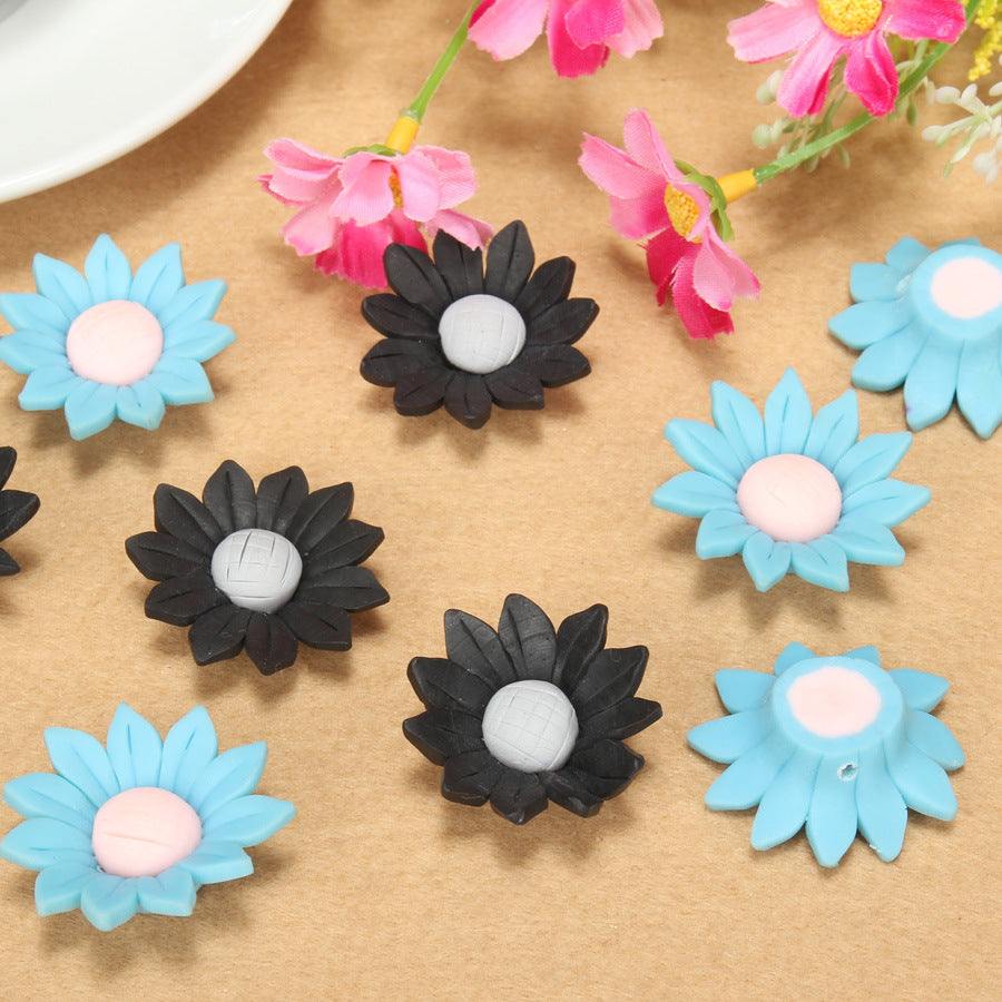 Cuentas de flores solares de 5 piezas al por mayor de 30 mm